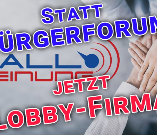 HALLO MEINUNG verliert Gemeinnützigkeit - Bürgerforum wird GmbH für freies Denken und politische Einflussnahme - Peter Weber - Lobby